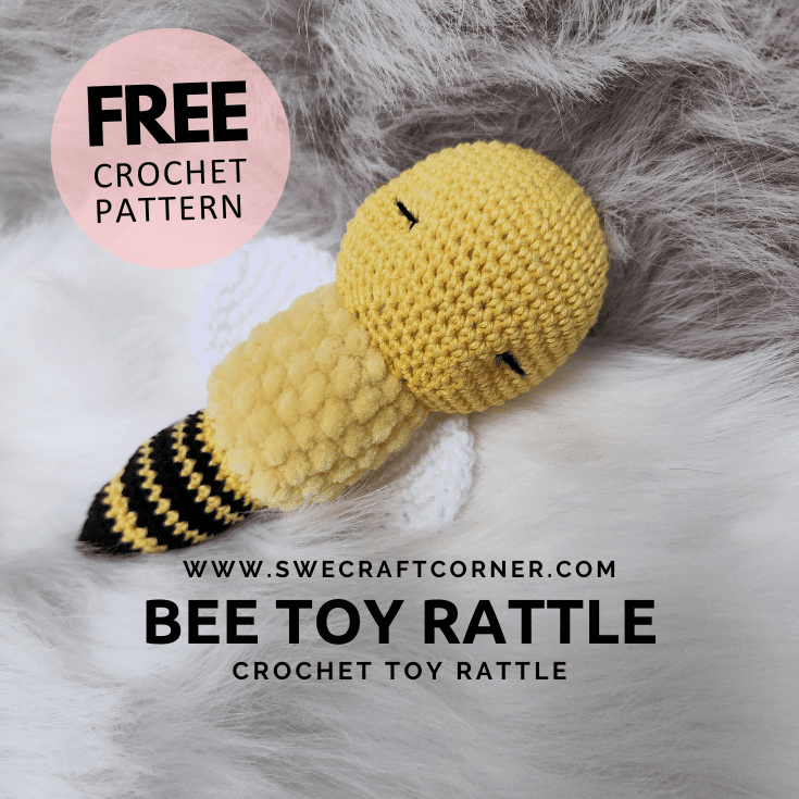 FREE crochet pattern – Amigurumi bee baby rattle