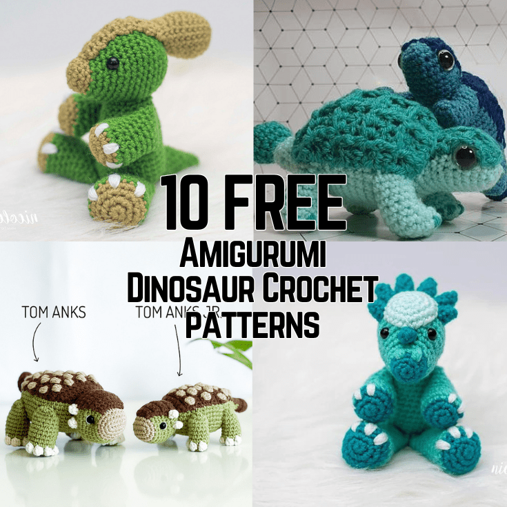 10 Adorable FREE Dinosaur Crochet Patterns!
