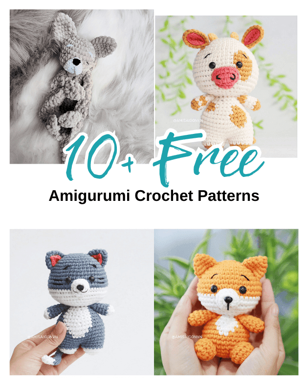 10 Adorable FREE Amigurumi Animals Crochet Pattern