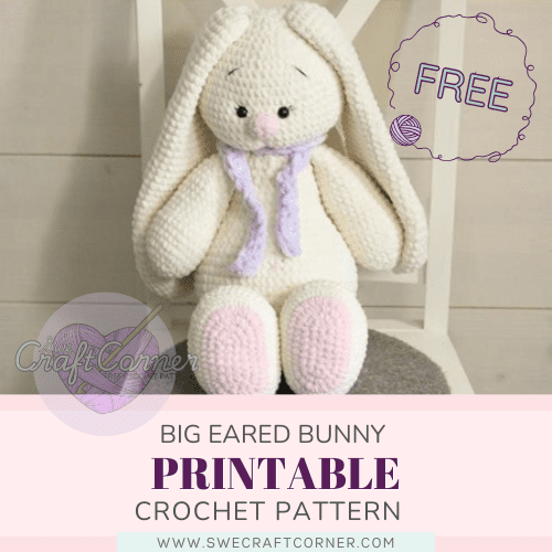 Printable crochet pattern Big eared bunny (1)